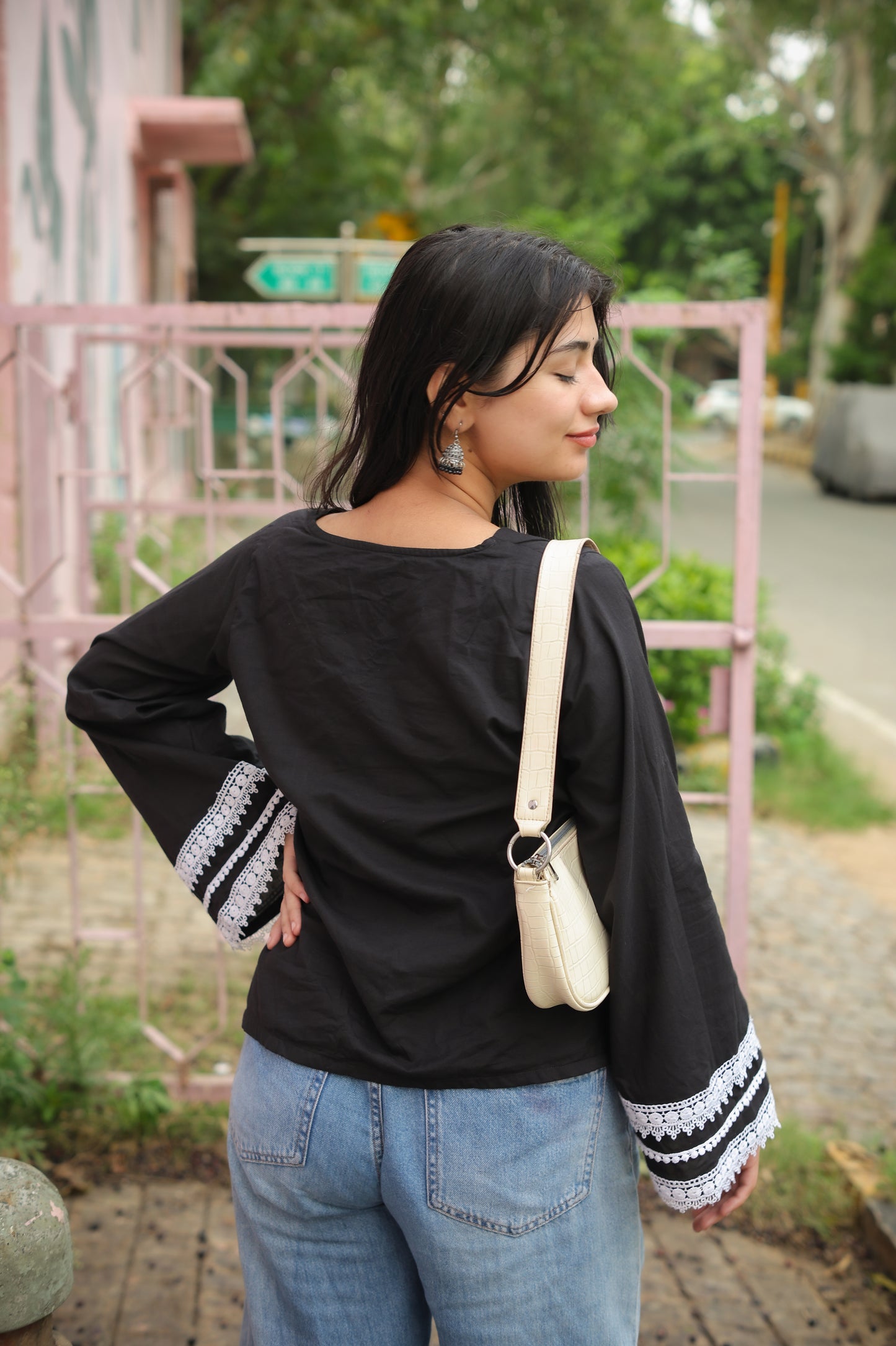 Black Plain Short Kurti