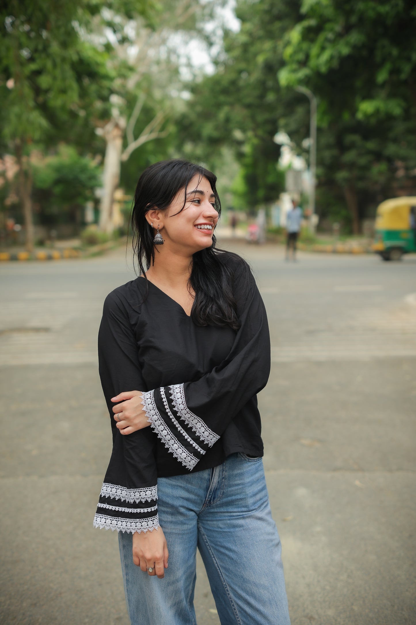 Black Plain Short Kurti