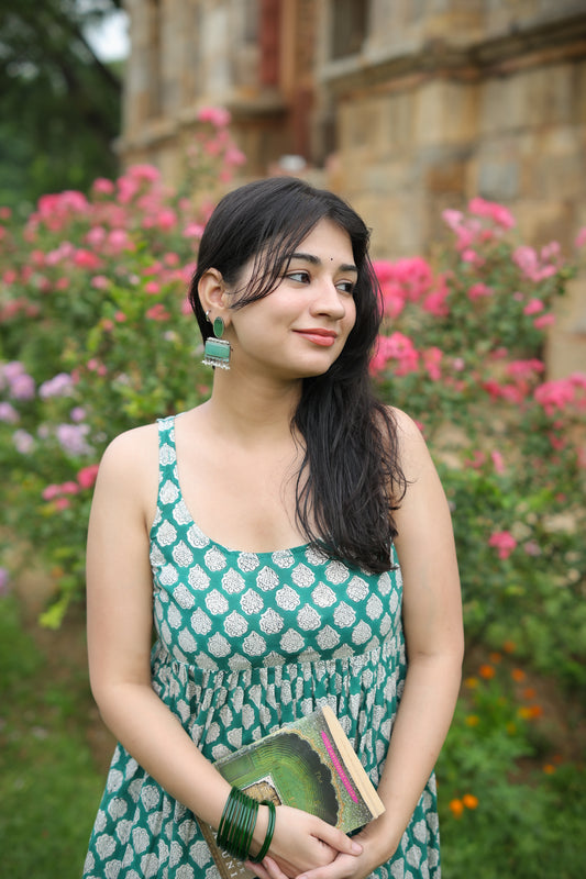 Emerald Green Two Piece Set Anarkali