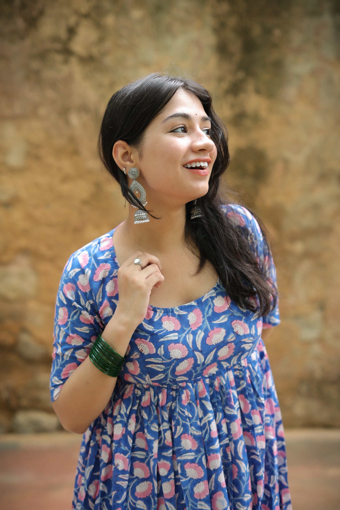 Kaaya Blue Anarkali Two Piece Set