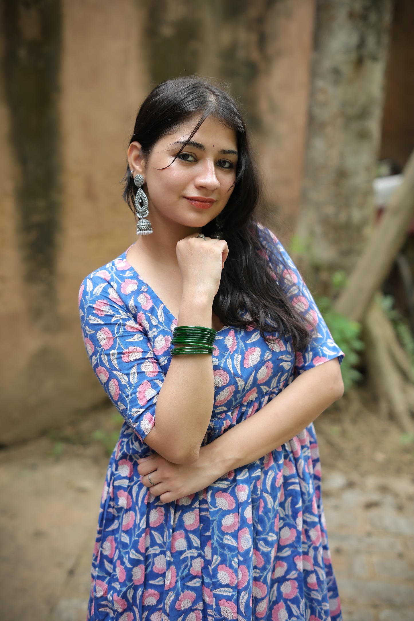 Kaaya Blue Anarkali Two Piece Set