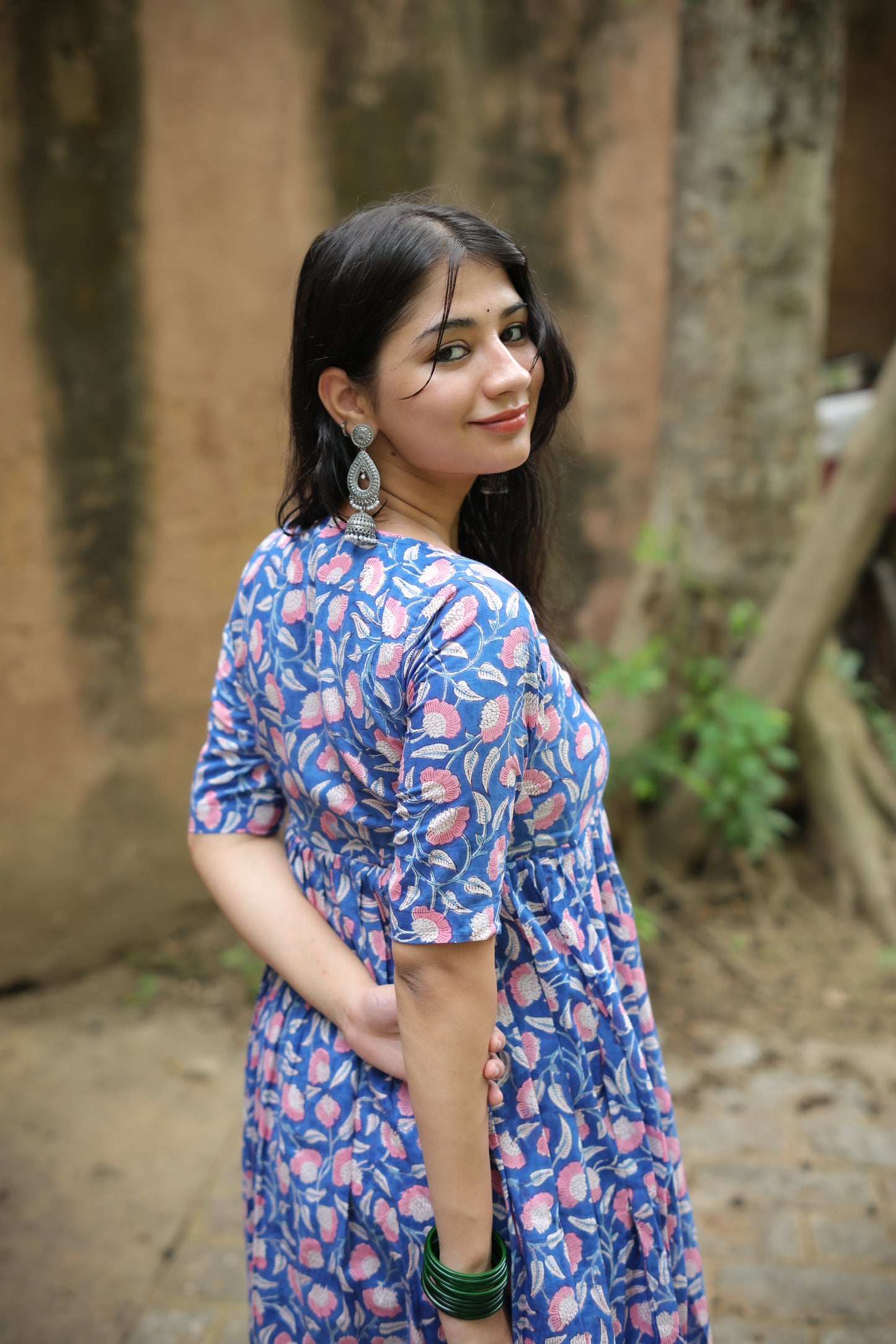 Kaaya Blue Anarkali Two Piece Set