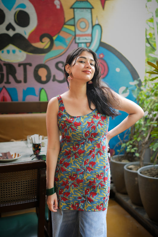 Taashi Short Kurti Hand Block