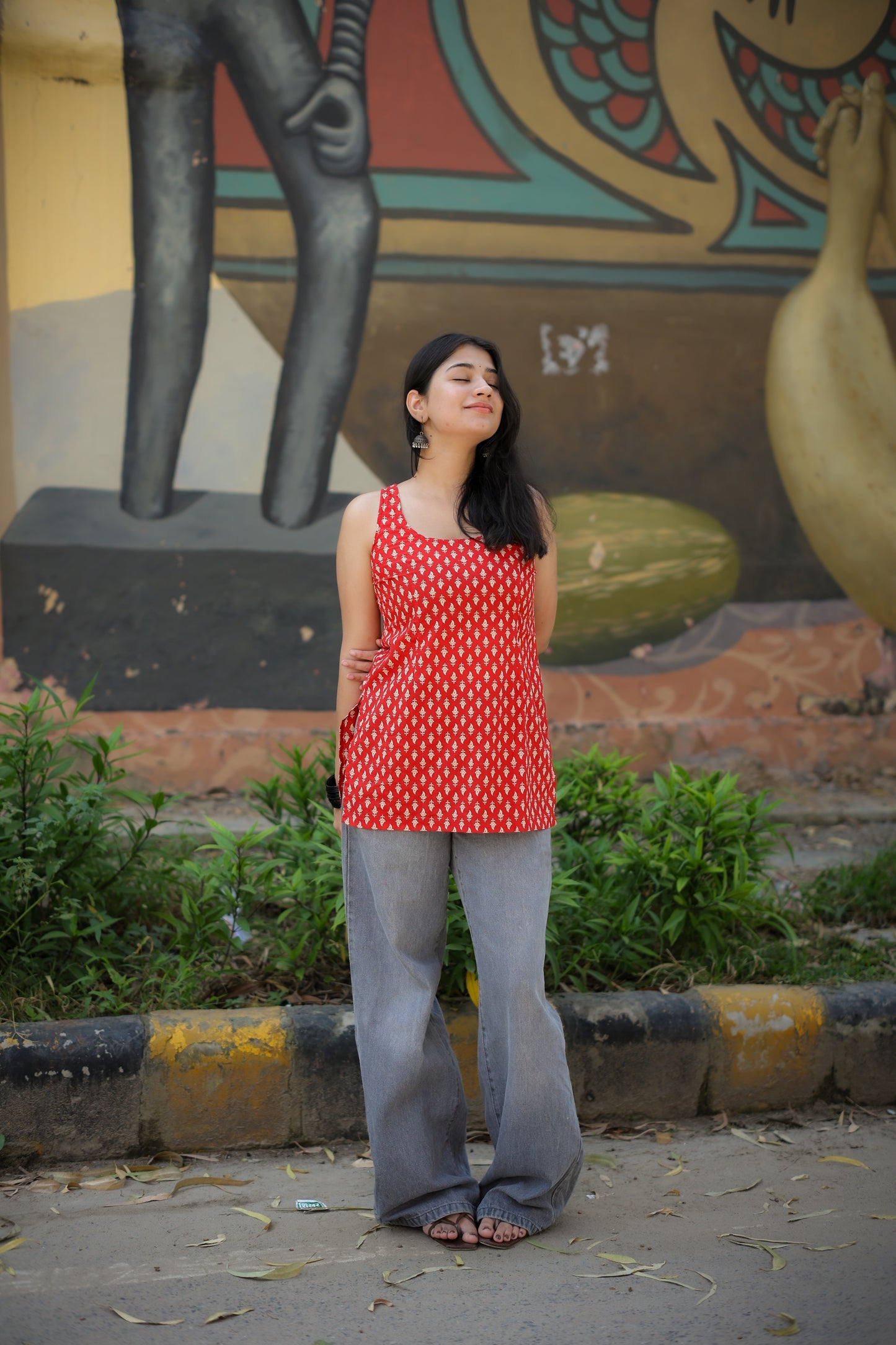 Laila Handblock Short Kurti